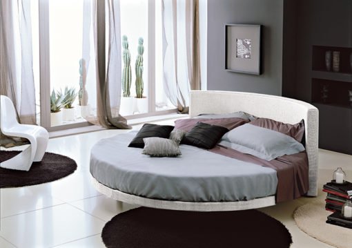 Ring Lux - Letto rotondo con testiera curva