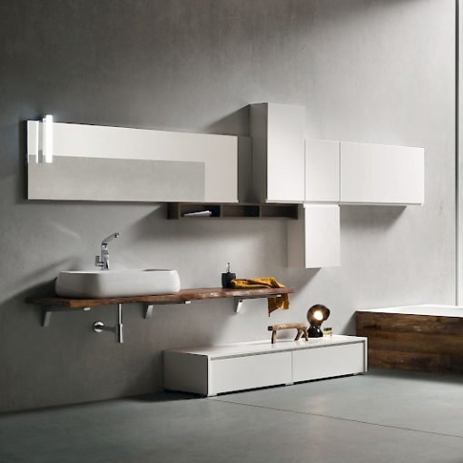 JACANA JA32 - Mobile luxury arredo bagno L.170+165 cm personalizzabile COMPAB