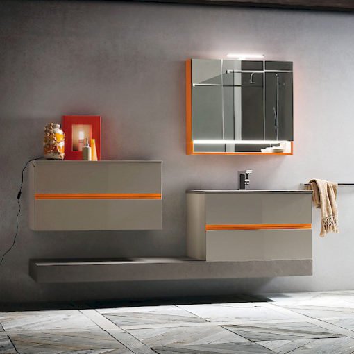 JACANA JA39 - Mobile luxury arredo bagno L.210 cm personalizzabile COMPAB