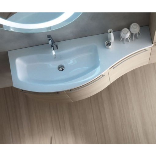 ELY W705 - Mobile arredo bagno design curvo L.120,5 cm personalizzabile ARCOM