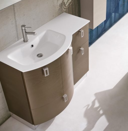 CHEN CN9 – Mobile arredo bagno design curvo L.106 cm personalizzabile COMPAB