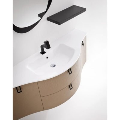 BARBET BB15 – Mobile arredo bagno elegante curvo L.141 cm personalizzabile COMPAB