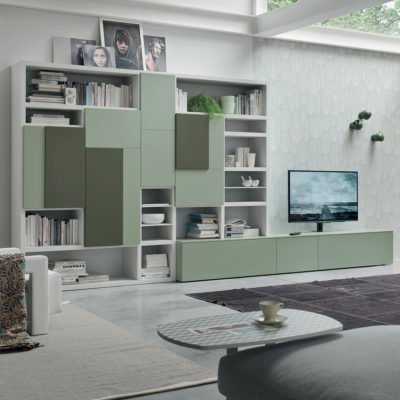 Seta SA1570 - Mobile soggiorno moderno componibile L 373,5 cm MARONESE ACF